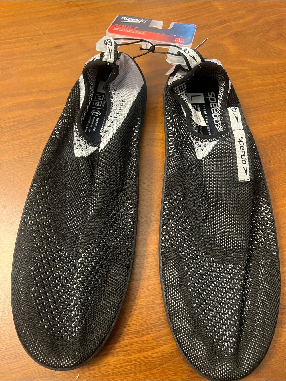 Speedo Black Slip-On Knit Water Socks